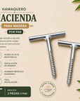 Hamaquero de Acero Inoxidable para Madera · Tipo Hacienda (Par)