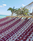 American Style Ecru and Burgundy, Large, Cotton